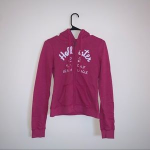 Pink Hollister Zip Up Hoodie